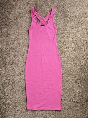 Vici Ribbed Cross Back Dress